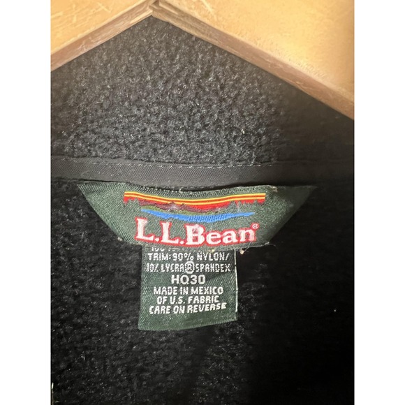 LL Bean Fleece Jacket Womens Large Black Polartec Full Zip Warm Outdoor - Picture 3 of 8